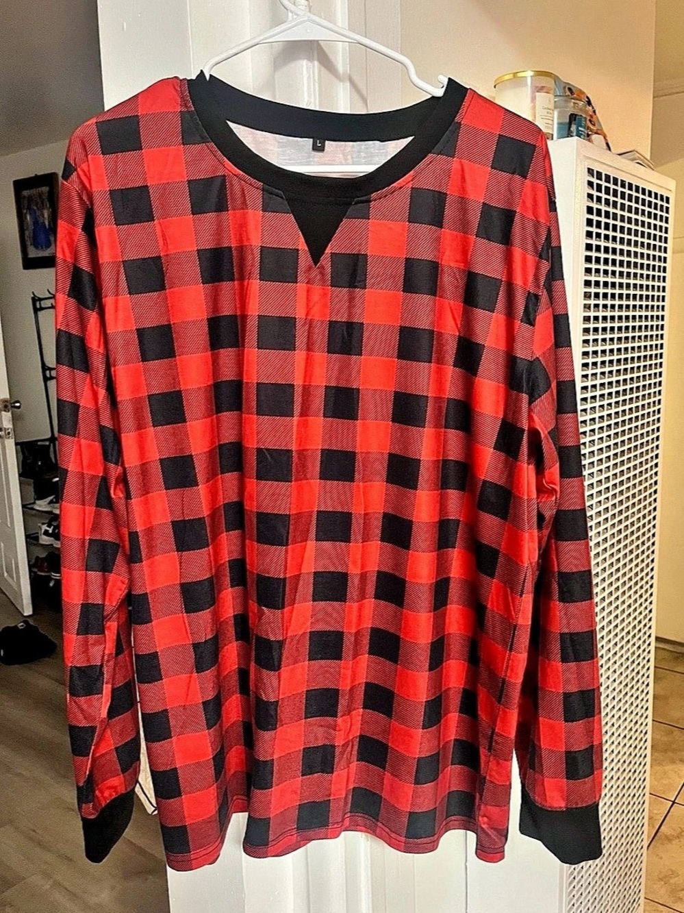 Checkered Loungewear Set Red & Black Size Large